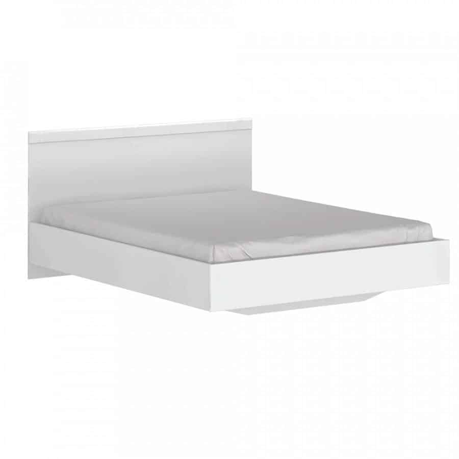ATAN Manželská postel LINDY, 160x200 cm - bílý lesk - II.jakost