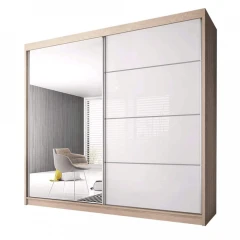 Skříň s posuvnými dveřmi, dub sonoma / bílá, 203x61x218, MULTI 35
