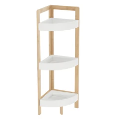 Rohový regál FONG - bílá/přírodní č.1