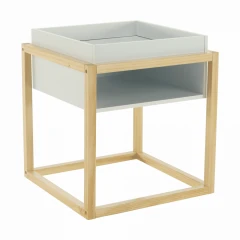 Příruční stolek HAGAN - bílá/přírodní č.3