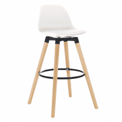 Barová židle EVANS - bílá/buk č.1