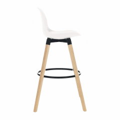Barová židle EVANS - bílá/buk č.2