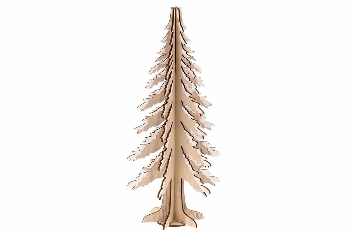 Levně Autronic Strom, dřevěná dekorace - přírodní s bílými kraji AC7162