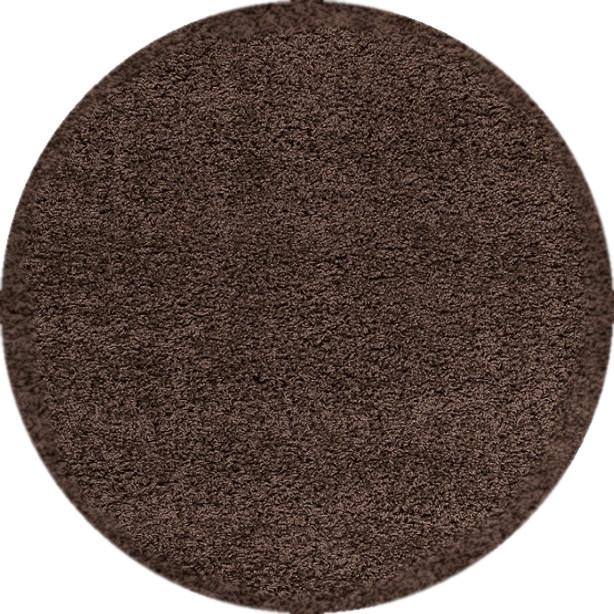 Levně Ayyildiz Kruhový koberec Dream Shaggy 4000 – tm. hnědá 120x120 (průměr) kruh