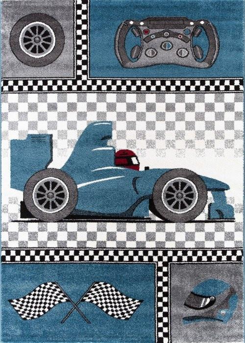 Ayyildiz Dětský kusový koberec Kids 460 – modrá Formule 1 160x230 cm