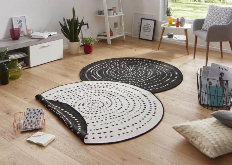 Hanse Home Kusový koberec Twin-Wendeteppiche 103109 černá 200x200 (průměr) kruh