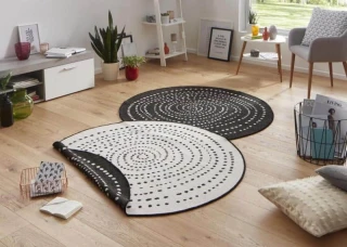 Hanse Home kusový koberec Twin-Wendeteppiche 103109 schwarz creme