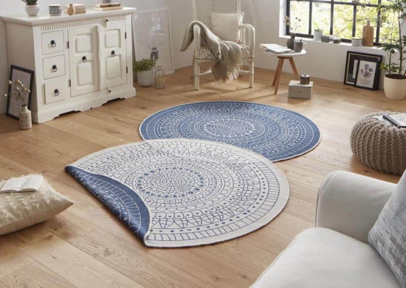 Hanse Home Kusový koberec Twin-Wendeteppiche 103104 modrá 240x240 (průměr) kruh