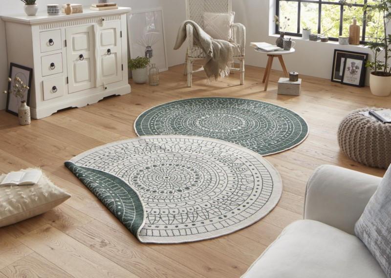 Hanse Home Kusový koberec Twin-Wendeteppiche 103103 zelená 200x200 (průměr) kruh