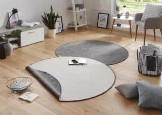 Hanse Home kusový koberec Twin-Wendeteppiche 103097 grau creme kruh