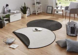 Hanse Home kusový koberec Twin-Wendeteppiche 103096 schwarz creme kruh