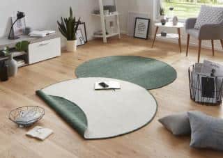 Hanse Home kusový koberec Twin-Wendeteppiche 103095 grün creme kruh