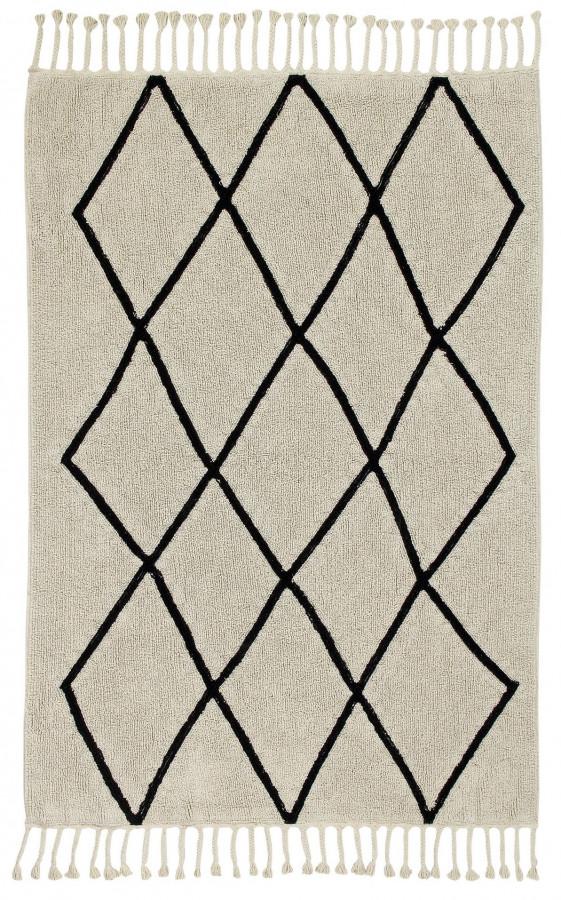 Levně Lorena Canals Bio koberec kusový, ručně tkaný Bereber černá, béžová 140x200 cm