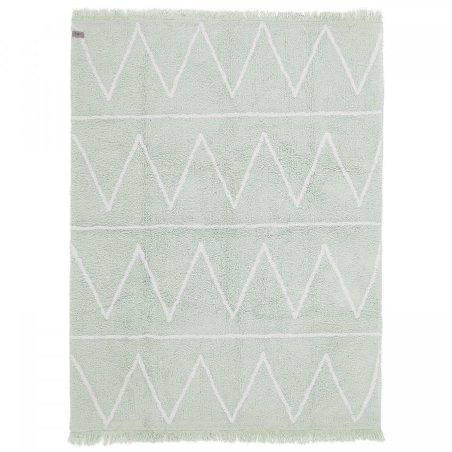 Levně Lorena Canals Bio koberec kusový, ručně tkaný – Hippy bílá/zelená 120x160 cm