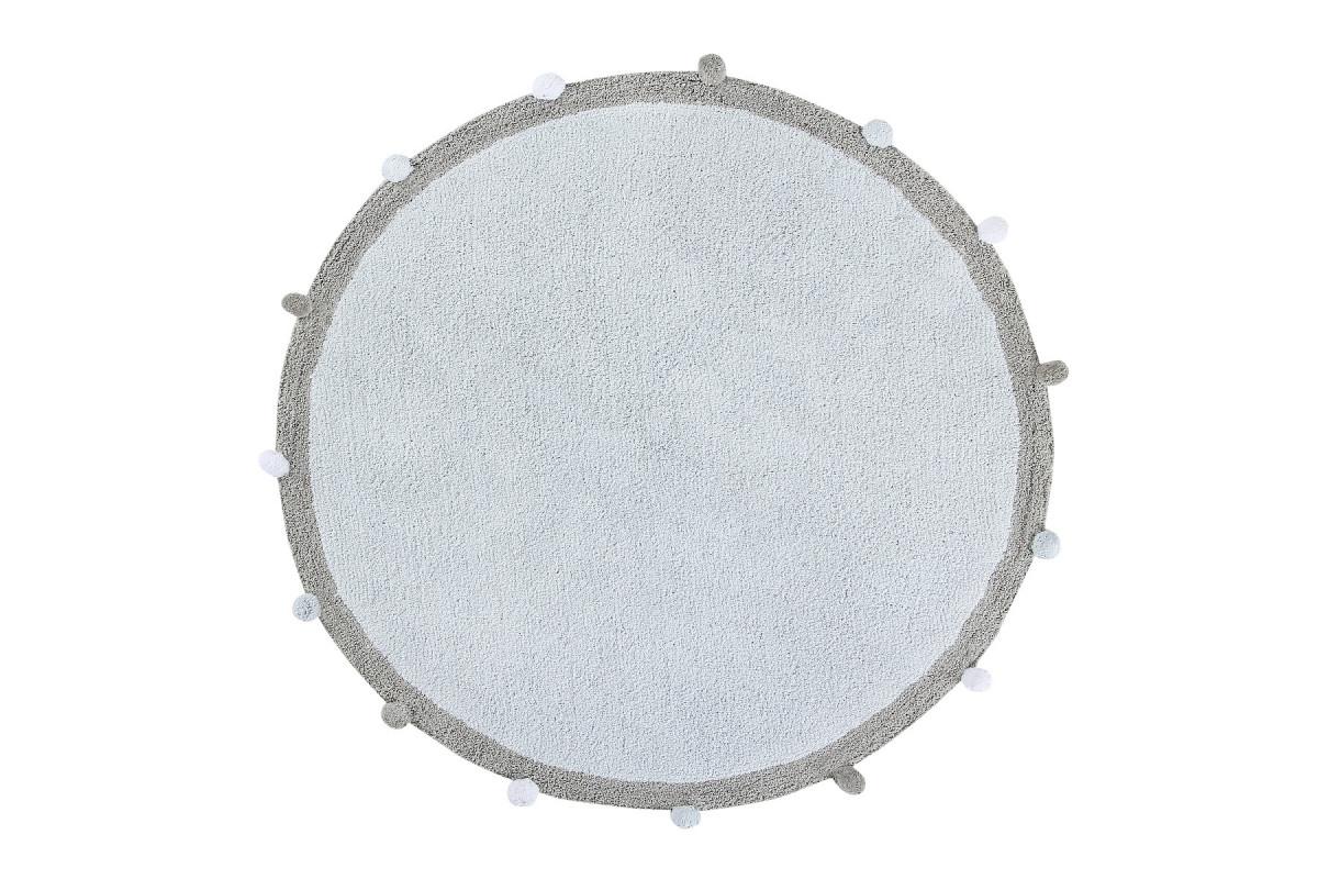 Levně Lorena Canals Bio koberec kusový, ručně tkaný Bubbly Soft modrá, šedá 120x120 (průměr) kruh