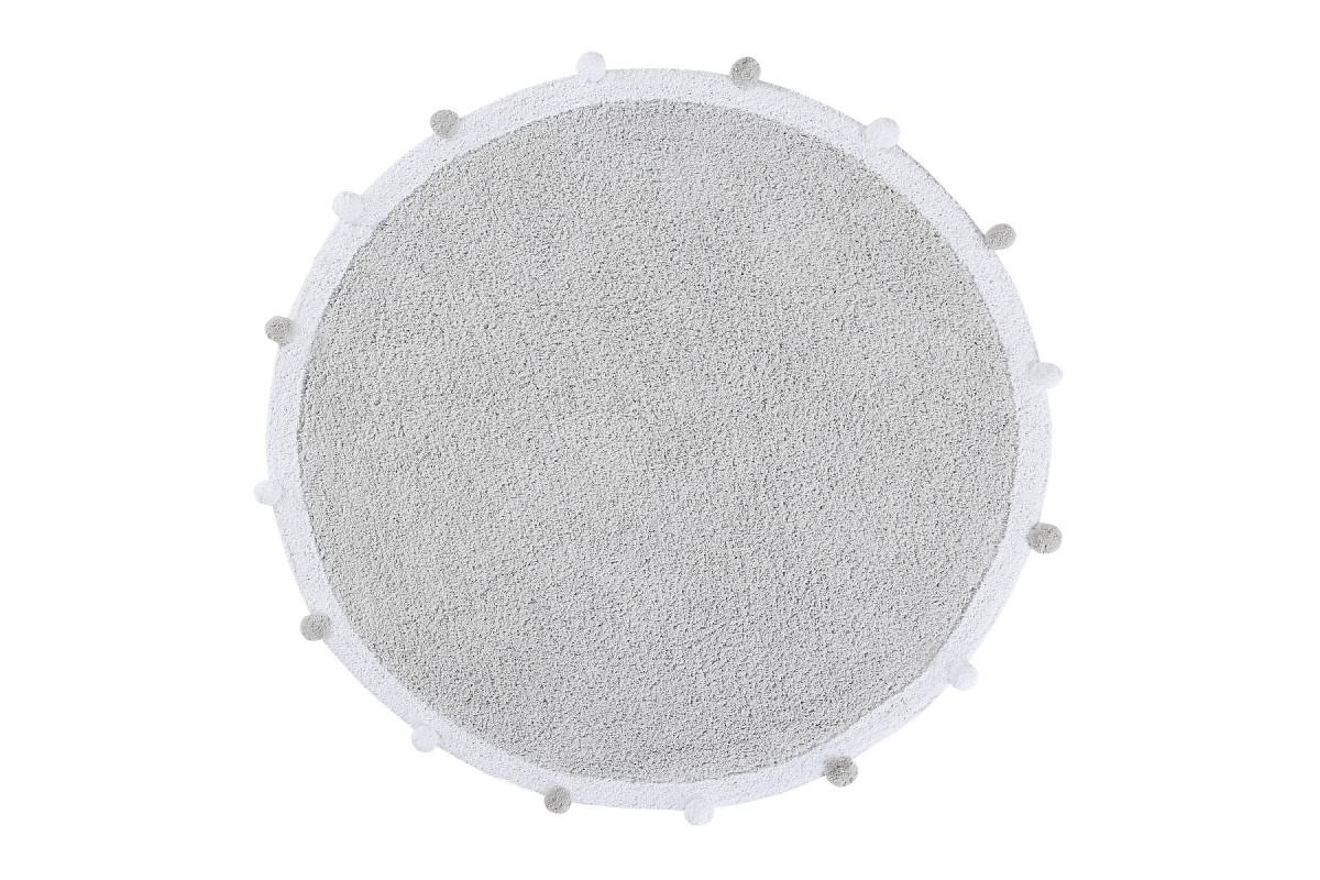Lorena Canals Bio koberec kusový, ručně tkaný Bubbly šedá 120x120 (průměr) kruh