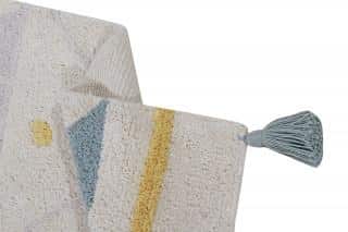 Lorena Canals bio koberec kusový, ručně tkaný Azteca Natural-Vintage Blue