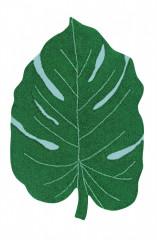Bio koberec kusový, ručně tkaný Monstera Leaf zelená