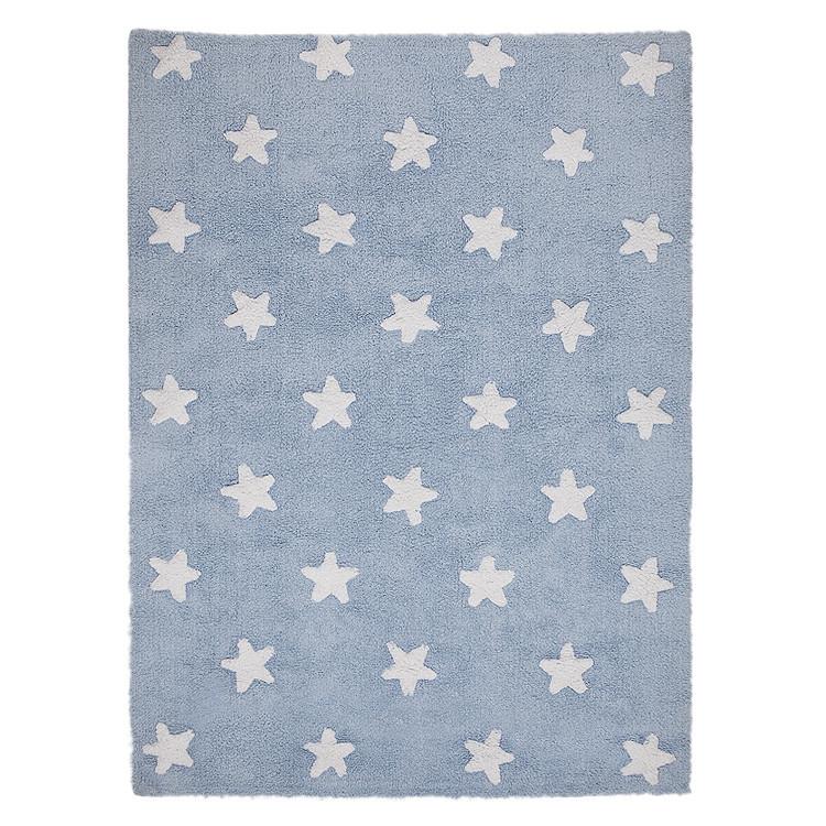 Lorena Canals Bio koberec kusový, ručně tkaný – Hvězdy bílá/modrá 120x160 cm
