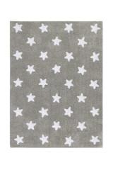 Bio koberec kusový, ručně tkaný Stars bílá, šedá