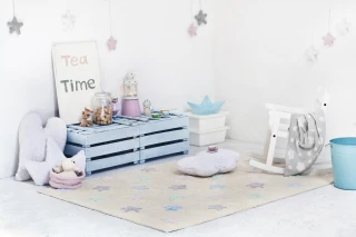 Lorena Canals bio koberec kusový, ručně tkaný Tricolor Stars Vanilla