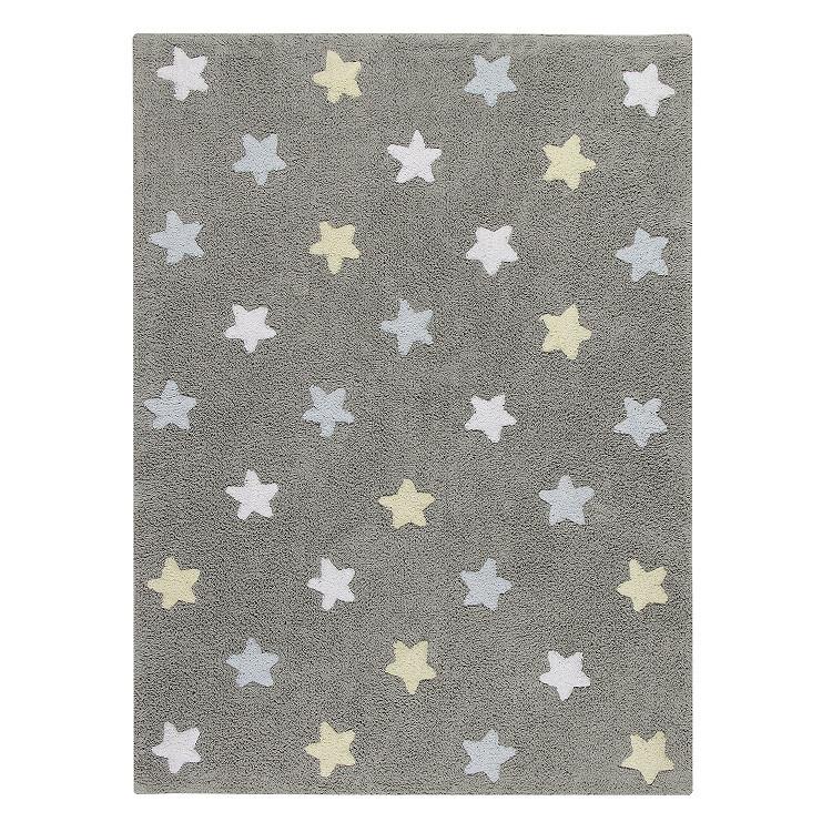Levně Lorena Canals Bio koberec kusový, ručně tkaný – Tricolor Stars šedá/modrá 120x160 cm