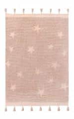 Bio koberec kusový, ručně tkaný Hippy Stars Vintage Nude růžová