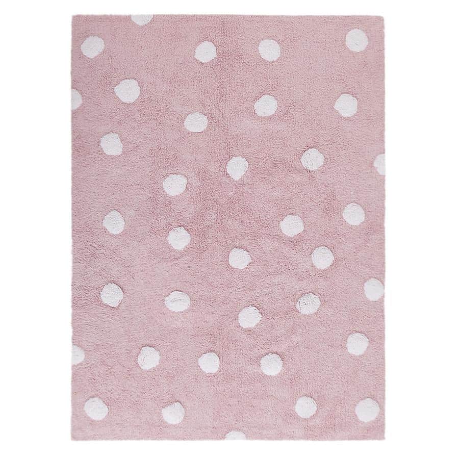 Levně Lorena Canals Pro zvířata: pratelný koberec Polka Dots bílá, růžová 120x160 cm
