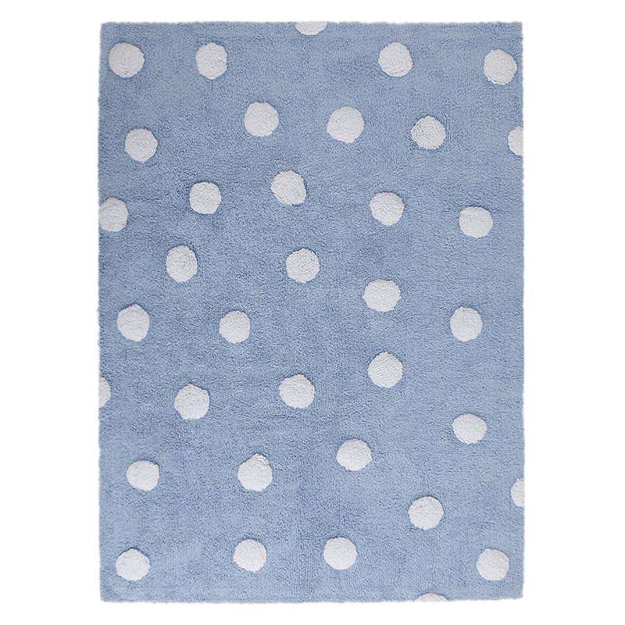 Lorena Canals Pro zvířata: pratelný koberec Polka Dots bílá, modrá 120x160 cm