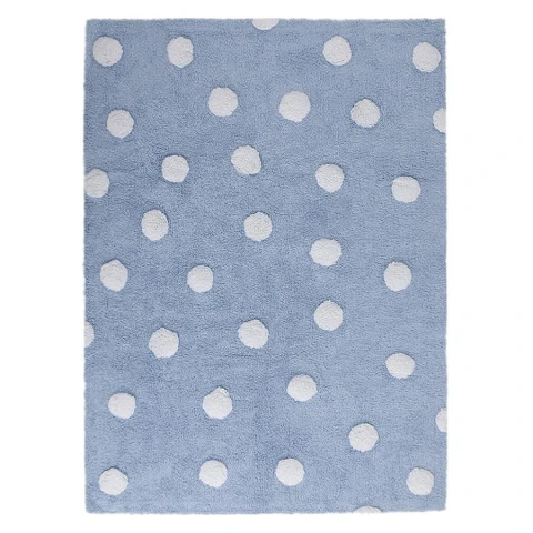 Pro zvířata: pratelný koberec Polka Dots bílá, modrá