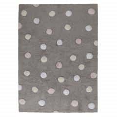 Lorena Canals pro zvířata: Pratelný koberec Tricolor Polka Dots Grey-Pink