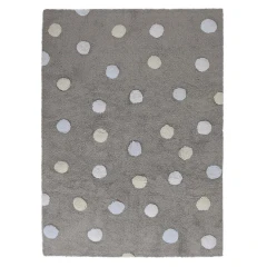 Lorena Canals pro zvířata: Pratelný koberec Tricolor Polka Dots Grey-Blue
