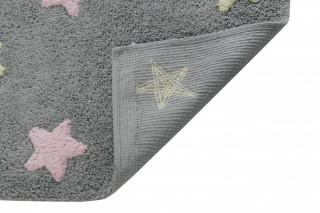Lorena Canals pro zvířata: Pratelný koberec Tricolor Stars Grey-Pink