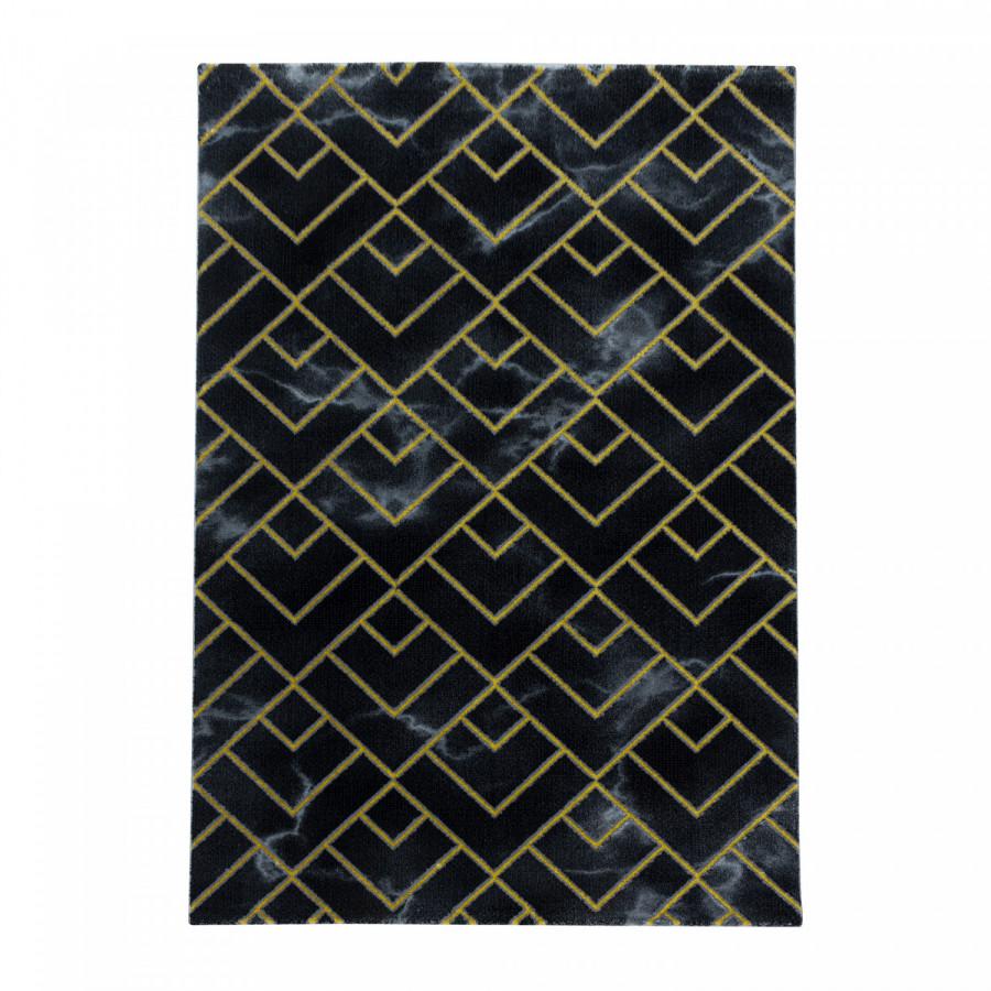 Levně Ayyildiz Kusový koberec Naxos 3814 černá/žlutá 80x250 cm