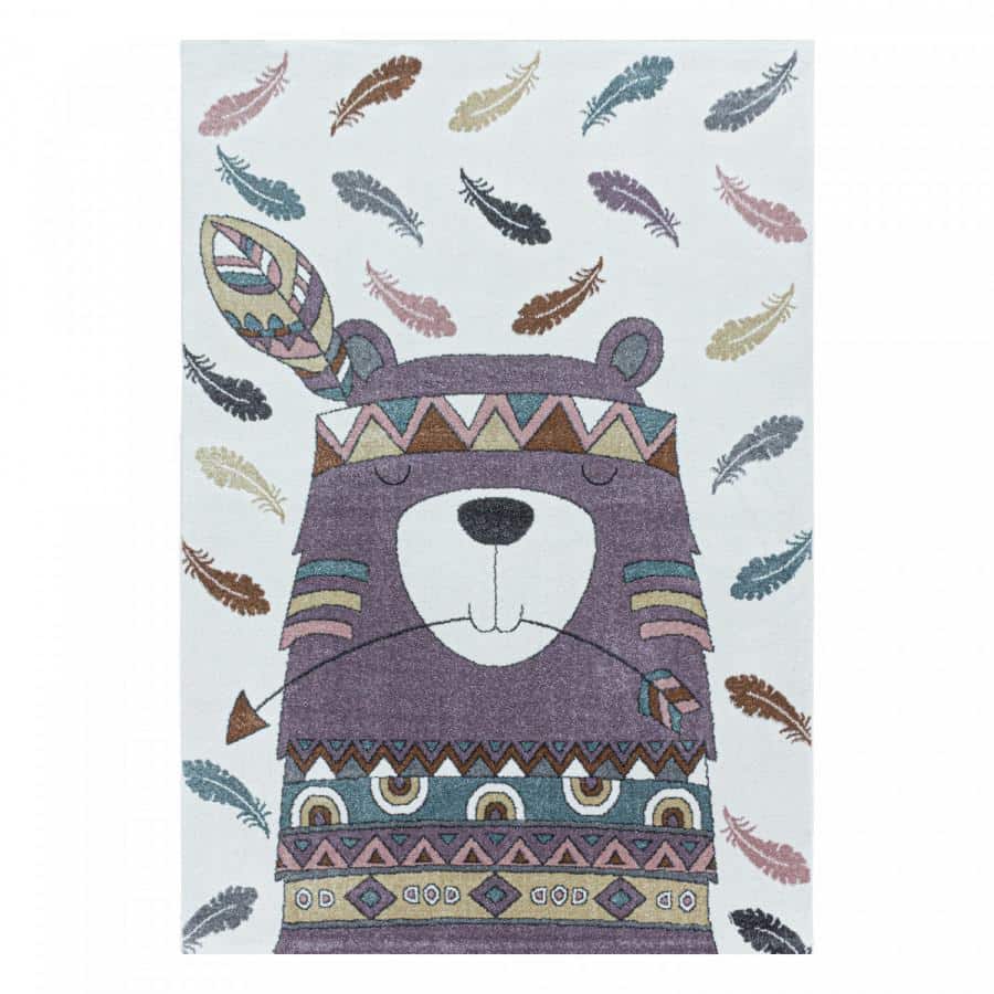 Ayyildiz Dětský kusový koberec Funny 2104 - fialový medvěd 80x150 cm