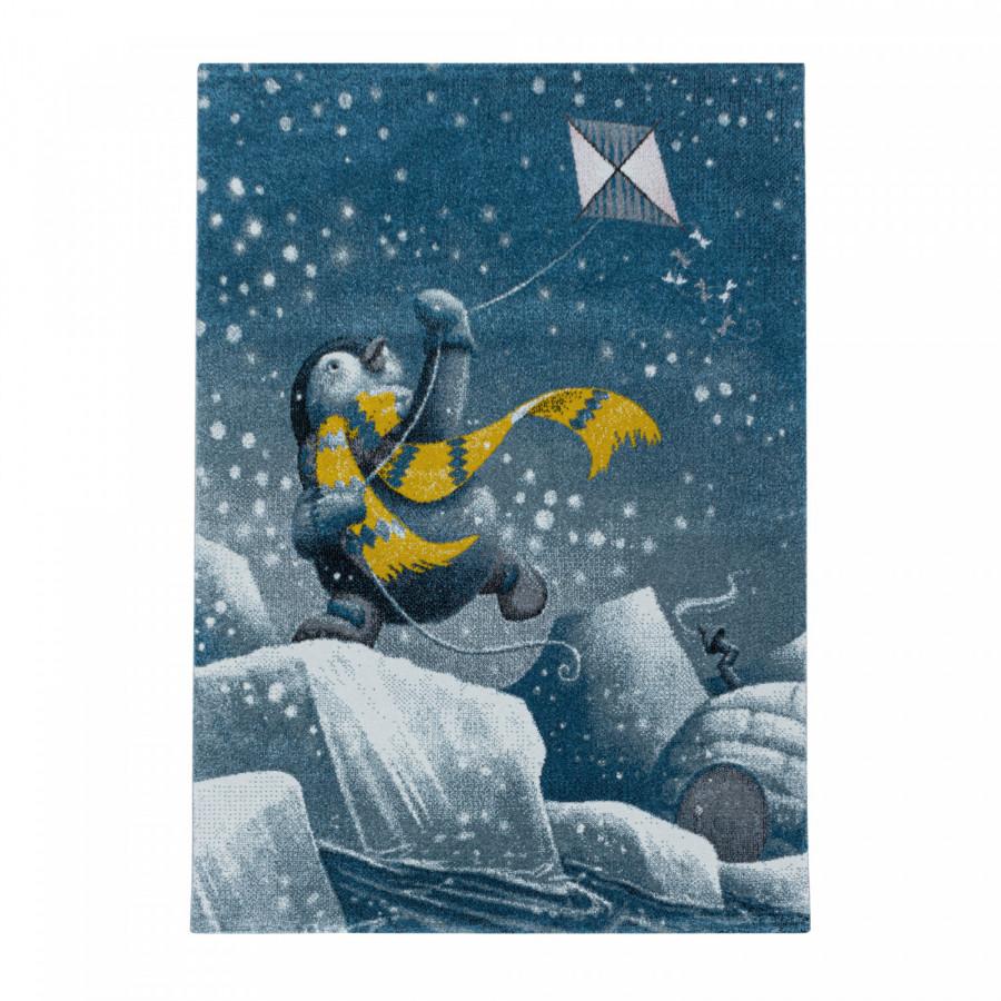 Levně Ayyildiz Dětský kusový koberec Funny 2110 - modrá/ vzor tučňák 120x170 cm