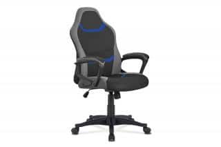 Kancelářská židle, potah - kombinace černé, šedé a modré látky, houpací mech. KA-L611 BLUE