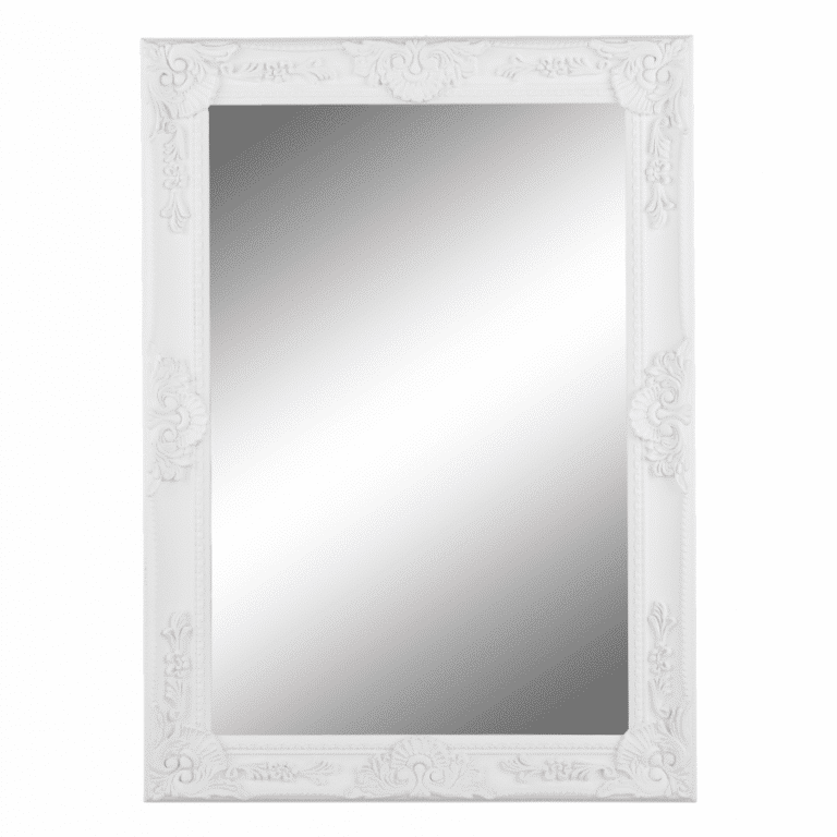 Zrcadlo MALKIA TYP 9 - dřevěný rám bílé barvy - doprodej