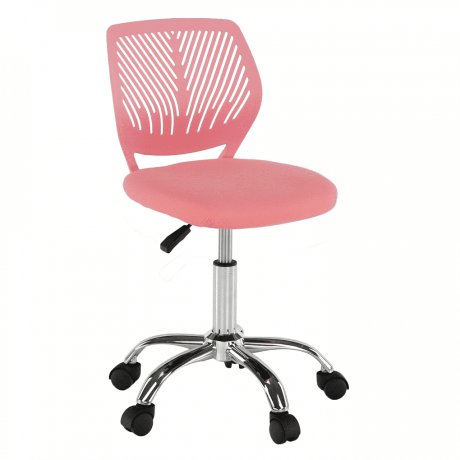 Tempo Kondela Dětská otočná židle SELVA, růžová/chrom