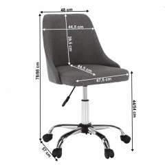 Kancelářská židle EDIZ, šedá / chrom č.6