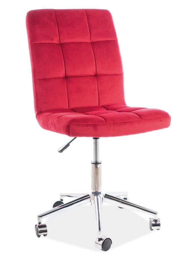 Casarredo Kancelářská židle Q-020 VELVET červená bordó
