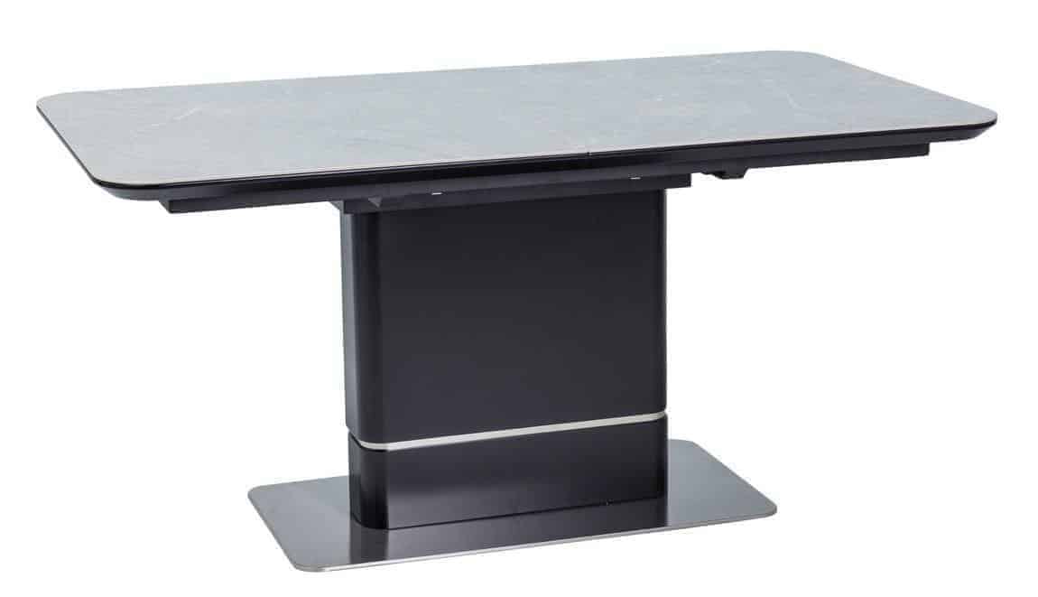 Casarredo Jídelní stůl PALLAS rozkládací černá mat/šedý mramor