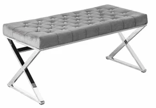 Čalouněná lavice ONYX šedá látka/stříbrná