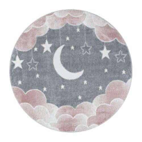 Ayyildiz Dětský kusový koberec Funny 2101 – růžová noční obloha 120x120 (průměr) kruh