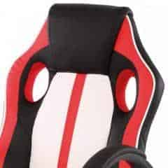 Herní židle, červená, bílá a černá ekokůže, houpací mechanismus KA-Z505 RED