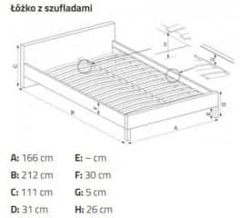 Manželská postel GORASHI 160x200 cm - šedá/ořech č.2