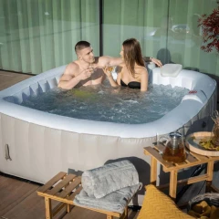 Nafukovací vířivka, šedohnědá Taupe / bílá, 4-6 os, 910 l, Kamino TYP 4