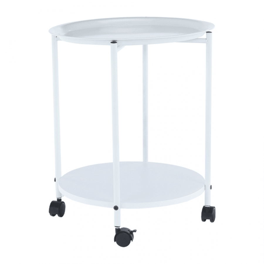 Tempo Kondela Příruční stolek s kolečky DERIN - bílá