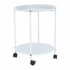 Příruční stolek s kolečky DERIN - bílá č.1
