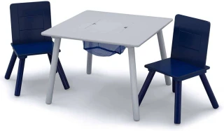 Dětský stůl s židlemi šedo-modrý DSBH0743